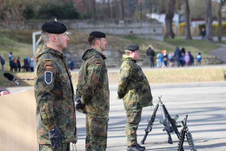 Verabschiedungsappell von Major Baumbach (Aufkl&auml;rungsbataillons 13 - Standort Gotha) auf dem Jahnplatz in Bad Langensalza