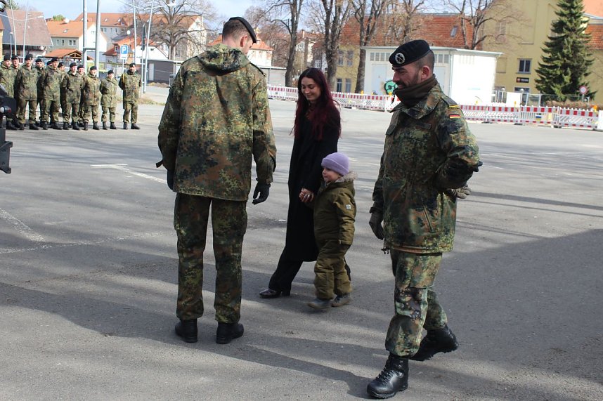 Verabschiedungsappell von Major Baumbach (Aufkl&auml;rungsbataillons 13 - Standort Gotha) auf dem Jahnplatz in Bad Langensalza